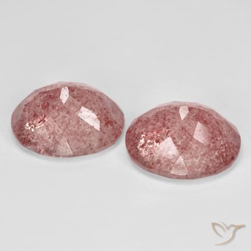 Pedras preciosas de Quartzo Morango Rosa Claro Rosa natural de 9.14 ct, oval, Transparente