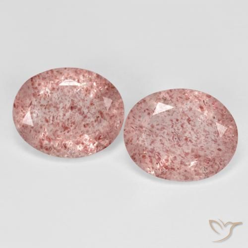 7.30ctw Natural Rosa Claro Rosa Quartzo Morango, oval, Transparente