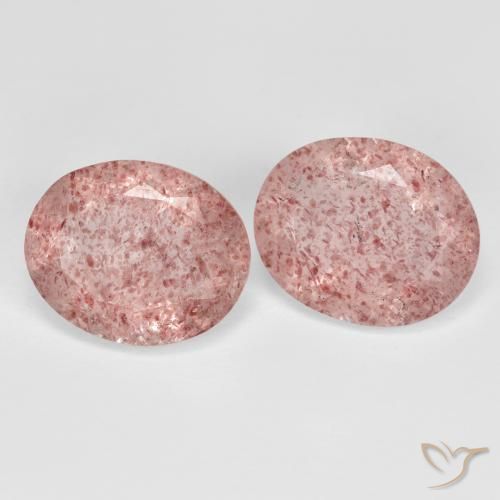 Pedras preciosas de Quartzo Morango Rosa Claro Rosa natural de 7.30 ct, oval, Transparente