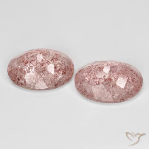 Pedras preciosas de Quartzo Morango Rosa Claro Rosa natural de 7.30 ct, oval, Transparente
