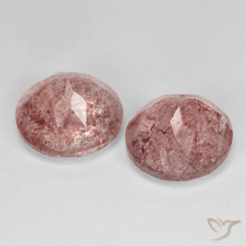Pedras preciosas de Quartzo Morango Rosa Médio Claro natural de 6.61 ct, Redondo, Transparente