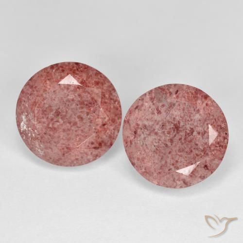 7.24ctw Natural rosa rosa Quartzo Morango, Redondo, Transparente