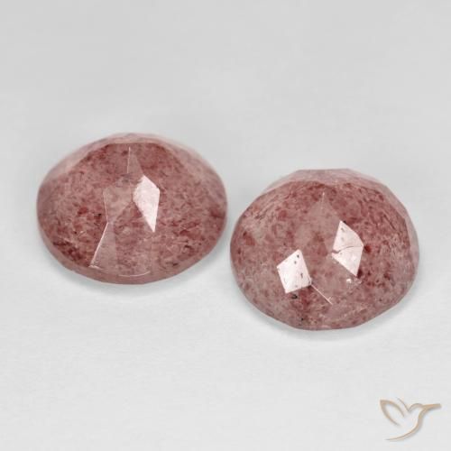 Pedras preciosas de Quartzo Morango rosa rosa natural de 7.24 ct, Redondo, Transparente