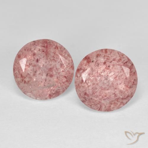 3.83ctw Natural rosa médio Quartzo Morango, Redondo, Transparente, Photo A