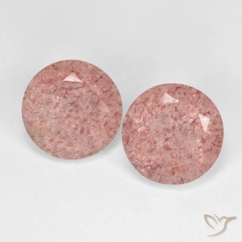 3.51ctw Natural Rosa Terroso Quartzo Morango, Redondo, Transparente