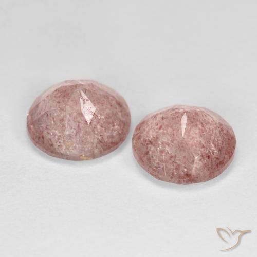 Pedras preciosas de Quartzo Morango Luz rosa natural de 3.27 ct, Redondo, Transparente