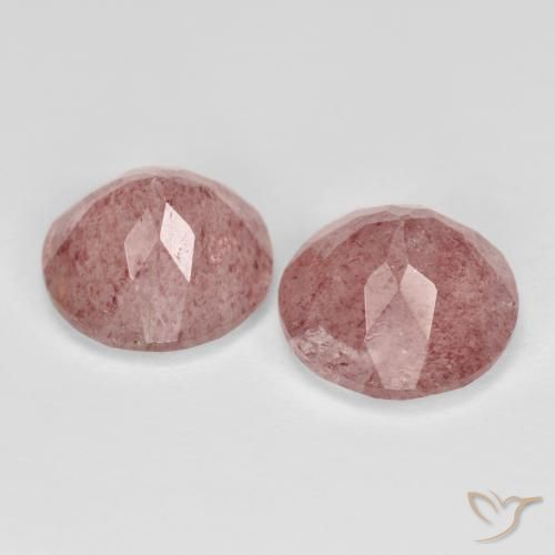 Pedras preciosas de Quartzo Morango Tom Rosa natural de 6.94 ct, Redondo, Transparente