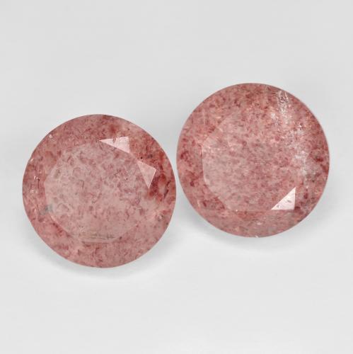 Pedras preciosas de Quartzo Morango rosa rosa natural de 7.82 ct, Redondo, Translúcido