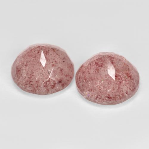 Pedras preciosas de Quartzo Morango rosa rosa natural de 7.82 ct, Redondo, Translúcido