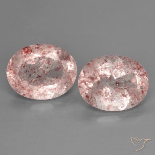 4.61ctw Natural rosa médio Quartzo Morango, oval, Transparente
