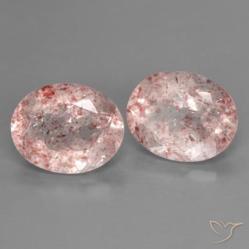 Pedras preciosas de Quartzo Morango rosa médio natural de 4.61 ct, oval, Transparente