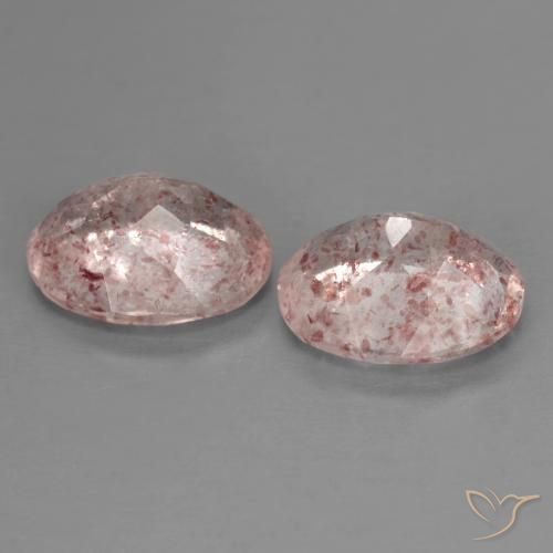 Pedras preciosas de Quartzo Morango rosa médio natural de 4.61 ct, oval, Transparente