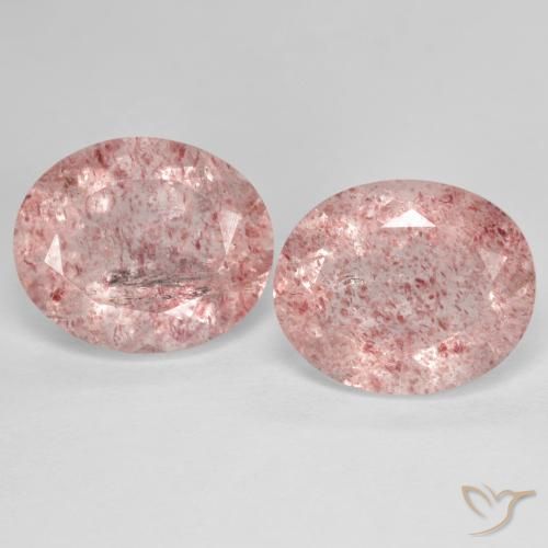 8.77ctw Natural rosa médio Quartzo Morango, oval, Transparente