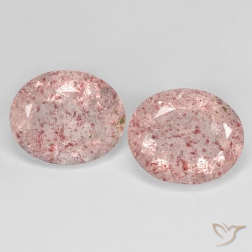 8.06ctw Natural rosa médio Quartzo Morango, oval, Transparente