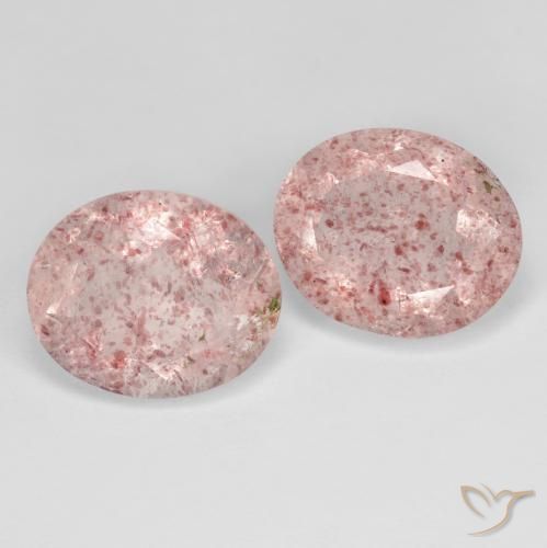 Pedras preciosas de Quartzo Morango rosa médio natural de 8.06 ct, oval, Transparente