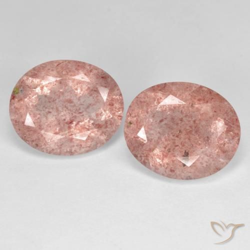 8.08ctw Natural rosa médio Quartzo Morango, oval, Transparente