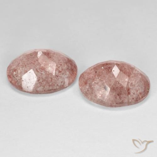 Pedras preciosas de Quartzo Morango rosa médio natural de 8.08 ct, oval, Transparente