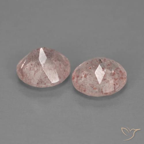 Pedras preciosas de Quartzo Morango Luz rosa natural de 2.21 ct, Redondo, Transparente