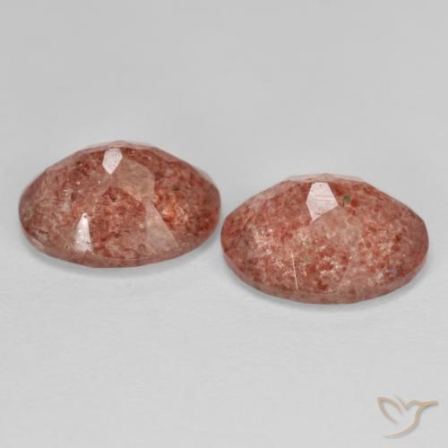 Pedras preciosas de Quartzo Morango Laranja Vermelho natural de 4.59 ct, oval, Translúcido