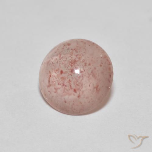 Quartzo Morango Laranja Avermelhado Pálido Natural 2.15ct, Redondo, Transparente