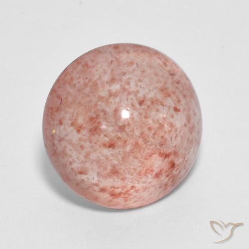 Quartzo morango vermelho natural 2,86ct, corte redondo, transparente