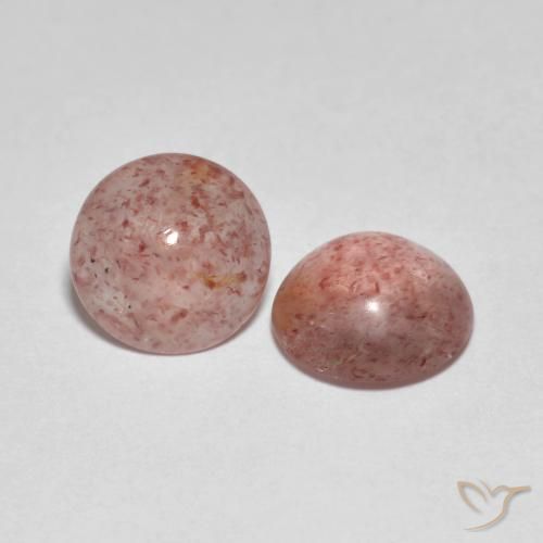 Pedras preciosas de Quartzo Morango joaninha vermelha natural de 4.32 ct, Redondo, Transparente
