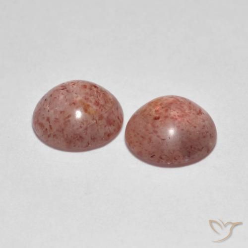 Pedras preciosas de Quartzo Morango joaninha vermelha natural de 4.32 ct, Redondo, Transparente
