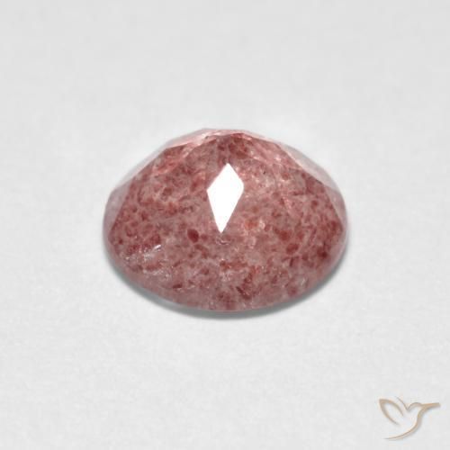 Quartzo Morango Rosa Claro Rosa Natural 1.15ct, Redondo, Transparente