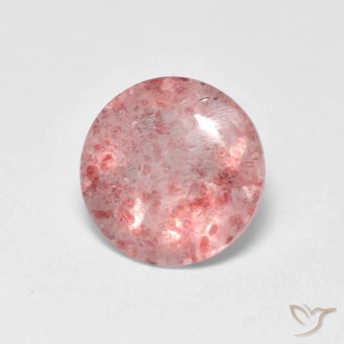 Quartzo Morango Rosa Claro Rosa Natural 1.08ct, Redondo, Transparente