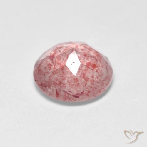 Quartzo Morango Rosa Claro Rosa Natural 1.08ct, Redondo, Transparente