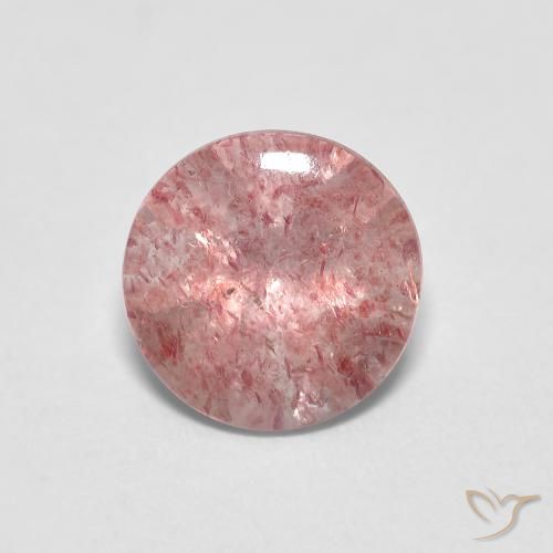 1.14ct Natural Rosa Chiclete Claro Quartzo Morango, Redondo, Transparente