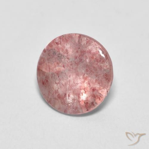Quartzo Morango Rosa Chiclete Claro Natural 1.14ct, Redondo, Transparente