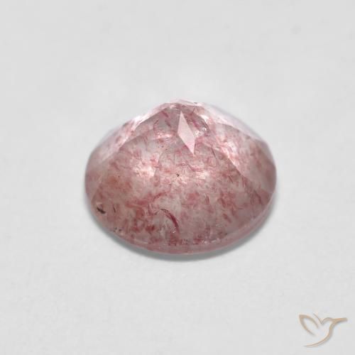 Quartzo Morango Rosa Chiclete Claro Natural 1.14ct, Redondo, Transparente