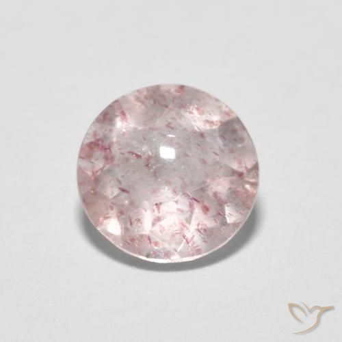1.09ct Natural Luz rosa Quartzo Morango, Redondo, Transparente