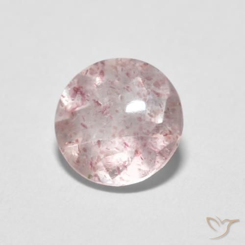 Quartzo Morango Luz rosa Natural 1.09ct, Redondo, Transparente