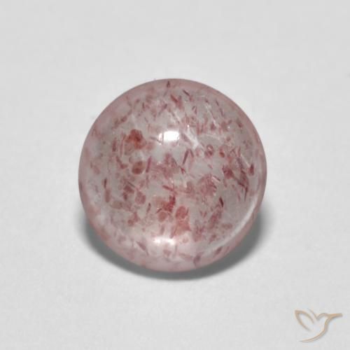 0.90ct Natural Luz rosa Quartzo Morango, Redondo, Transparente