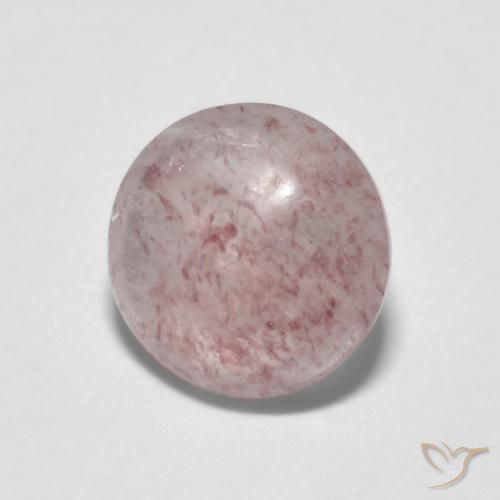 1.28ct Natural Luz rosa Quartzo Morango, Redondo, Transparente
