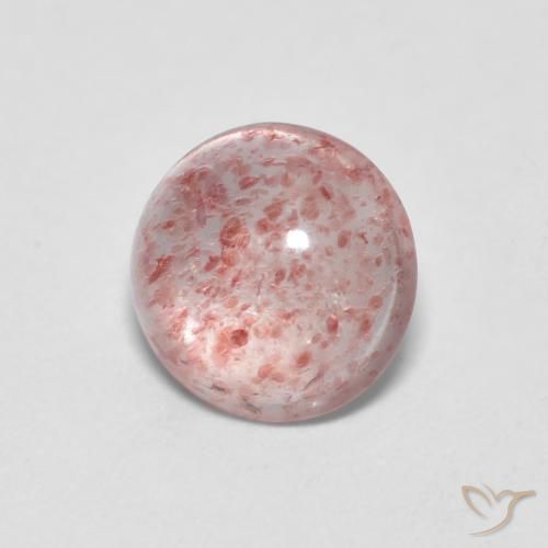 1.18ct Natural Luz rosa Quartzo Morango, Redondo, Transparente