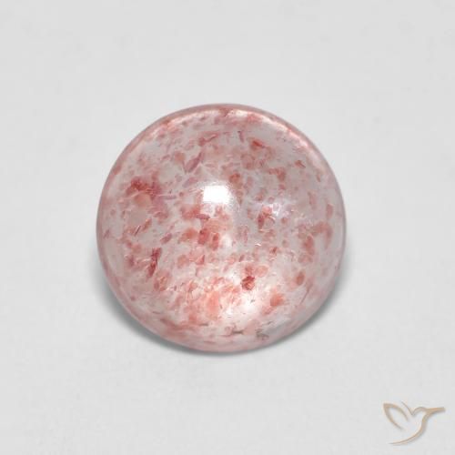 Quartzo Morango Luz rosa Natural 1.18ct, Redondo, Transparente