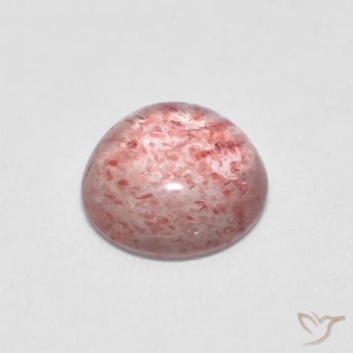 Quartzo Morango Luz rosa Natural 1.18ct, Redondo, Transparente