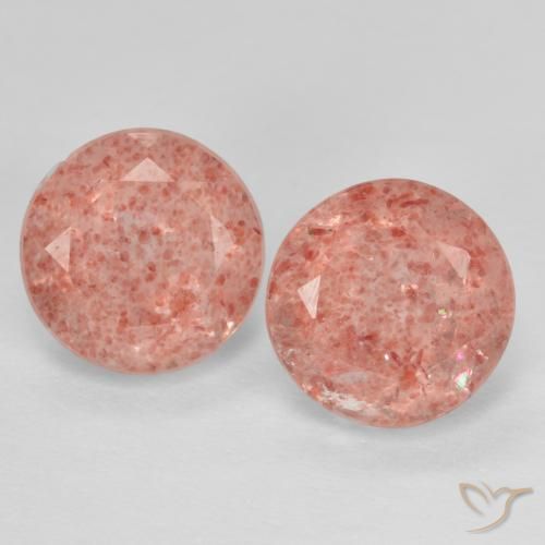 2.62ctw Natural rosa médio Quartzo Morango, Redondo, Translúcido