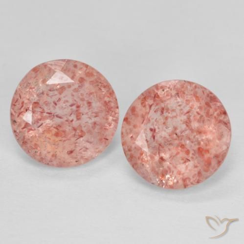 2.19ctw Natural rosa rosa Quartzo Morango, Redondo, Transparente