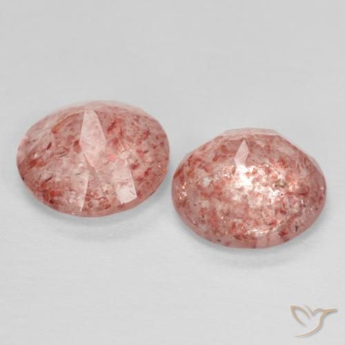 Pedras preciosas de Quartzo Morango rosa rosa natural de 2.19 ct, Redondo, Transparente