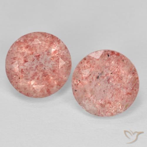 2.29ctw Natural rosa médio Quartzo Morango, Redondo, Transparente