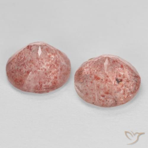 Pedras preciosas de Quartzo Morango rosa médio natural de 2.29 ct, Redondo, Transparente
