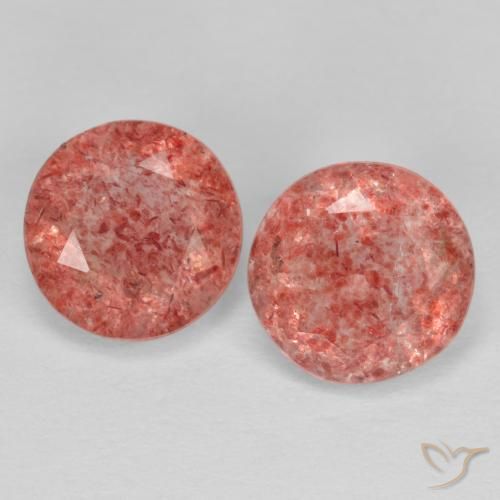 2.17ctw Natural Framboesa Rosa Quartzo Morango, Redondo, Transparente