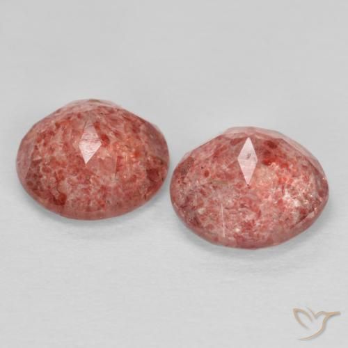 Pedras preciosas de Quartzo Morango Framboesa Rosa natural de 2.17 ct, Redondo, Transparente