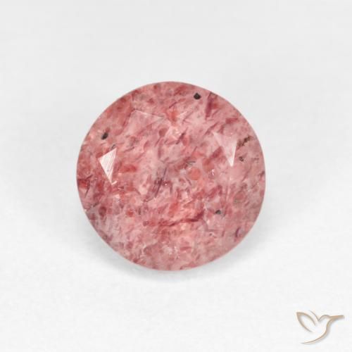 1.15ct Natural rosa rosa Quartzo Morango, Redondo, Transparente