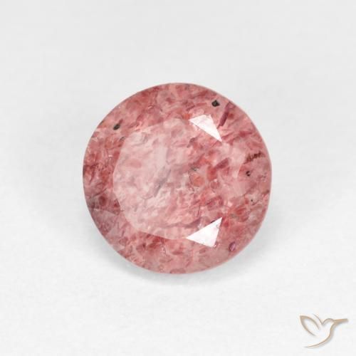 Quartzo Morango rosa rosa Natural 1.15ct, Redondo, Transparente