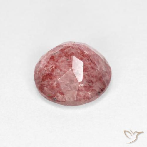 Quartzo Morango rosa rosa Natural 1.15ct, Redondo, Transparente